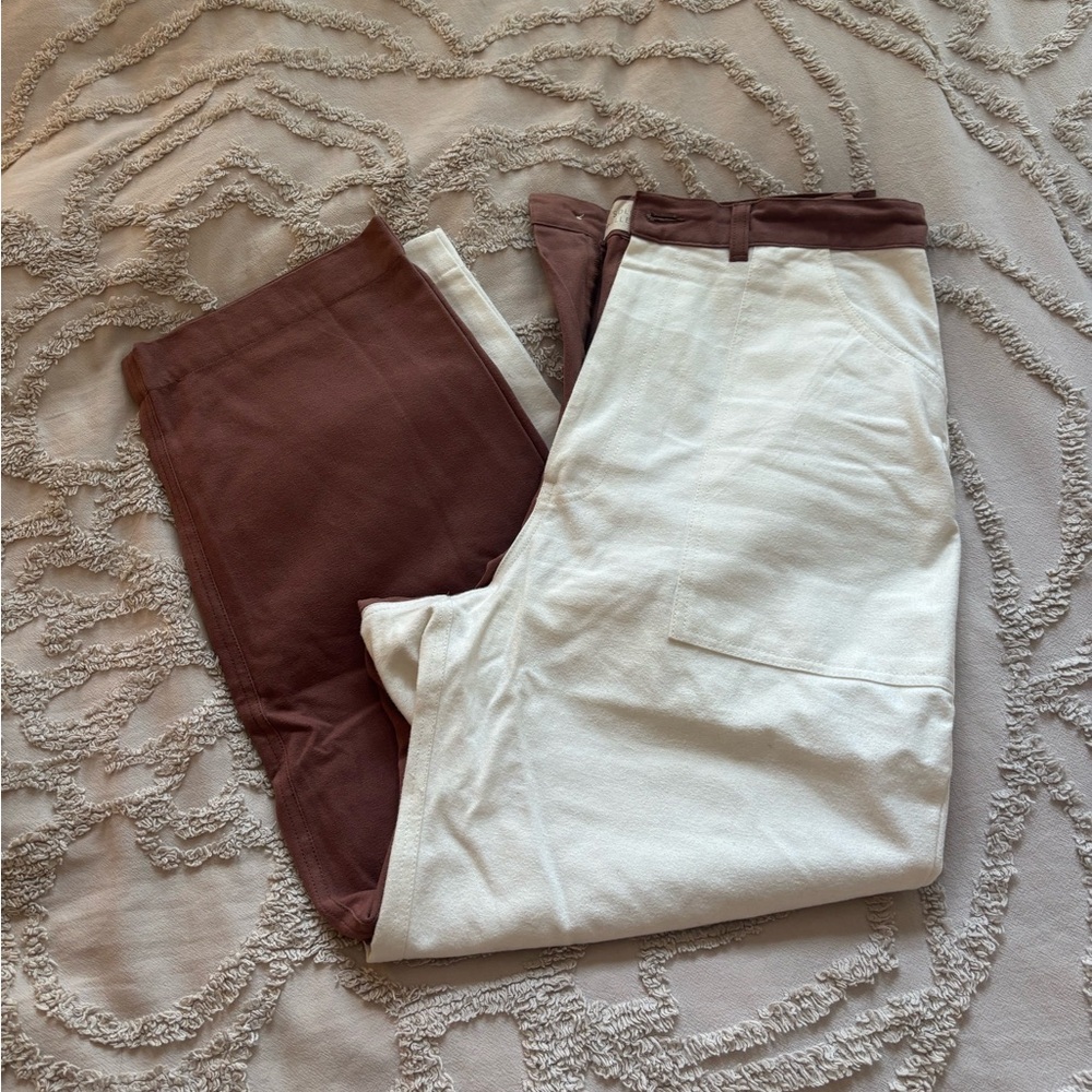 Soluna Collective (via Madewell) Two-Tone Cargo Pants | Size 12 w/Altered Waist - Picture 3 of 7